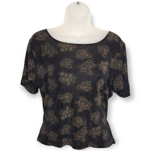 Kathy Ireland Vintage 90s Rose Blouse size Large - Picture 1 of 5